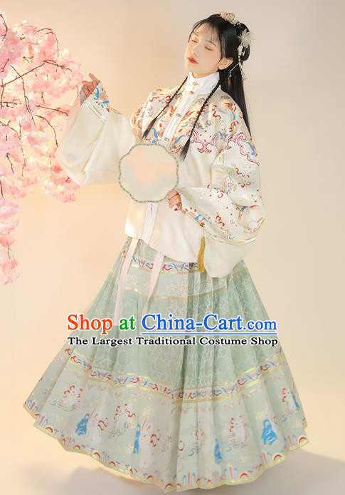 Chinese Traditional Ming Dynasty Princess Blouse and Skirt Ancient Patrician Girl Historical Costumes for Women