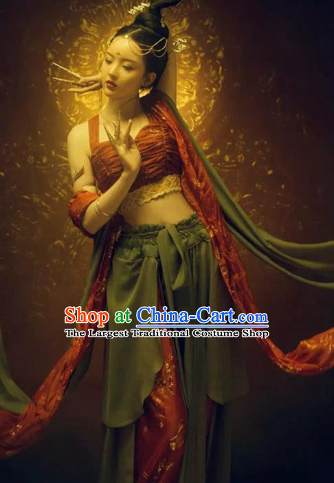 Traditional Chinese Classical Dance Hanfu Dress Ancient Dunhuang Flying Apsaras Replica Costumes for Women