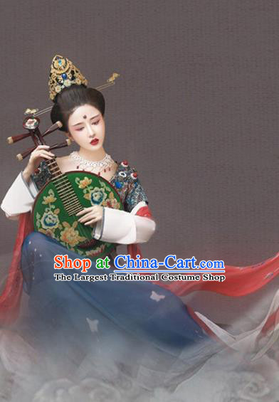 Traditional Chinese Dunhuang Flying Apsaras Hanfu Dress Ancient Tang Dynasty Court Maid Replica Costumes for Women