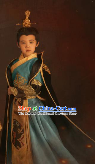 Chinese Ancient Drama Children Prince Clothing Traditional Han Dynasty Swordsman Replica Costumes for Kids