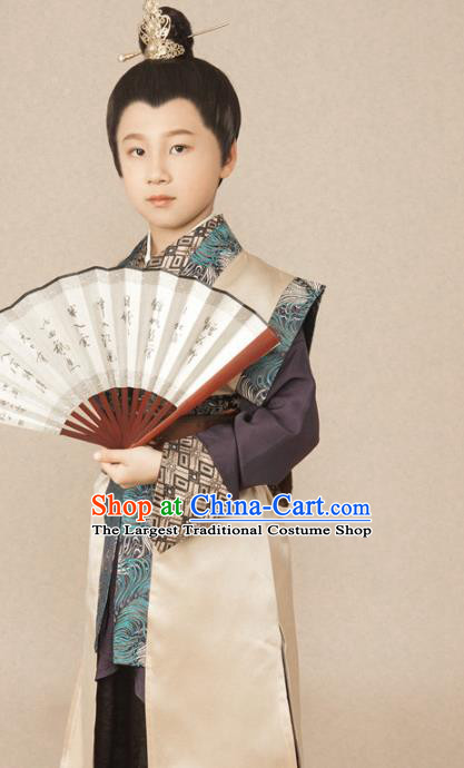 Chinese Ancient Drama Children Swordsman Hanfu Clothing Traditional Tang Dynasty Prince Replica Costumes for Kids