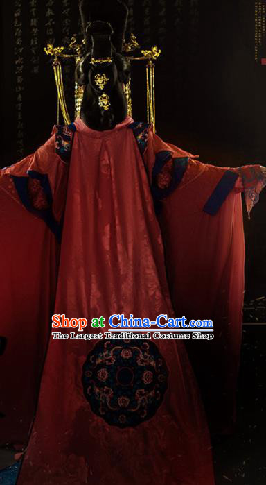 Chinese Ancient Drama Queen Red Hanfu Dress Traditional Tang Dynasty Empress Replica Costumes for Women