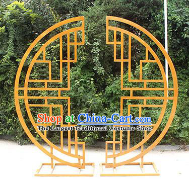 Handmade Chinese Iron Art Carving Golden Folding Screens Traditional Wedding Decoration