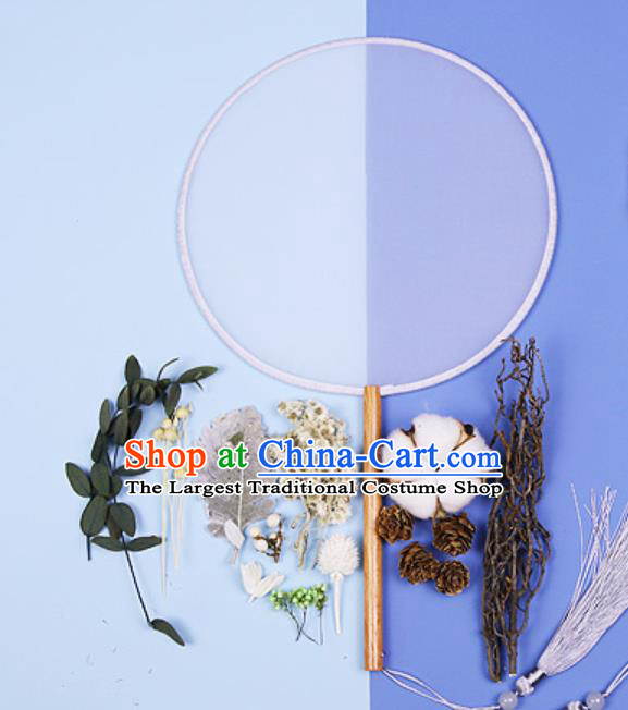 Chinese Traditional Cotton Palace Fans Handmade Round Fan for Women