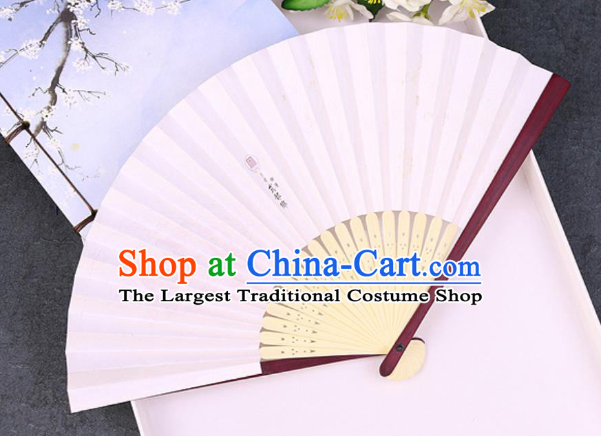 Chinese Traditional Pink Paper Folding Fans Handmade Accordion Bamboo Fan