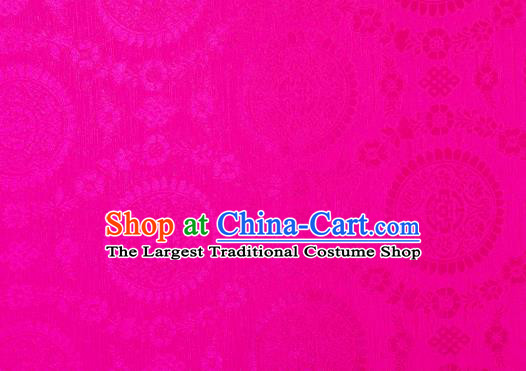 Chinese Classical Auspicious Pattern Design Rosy Brocade Fabric Asian Traditional Hanfu Satin Material