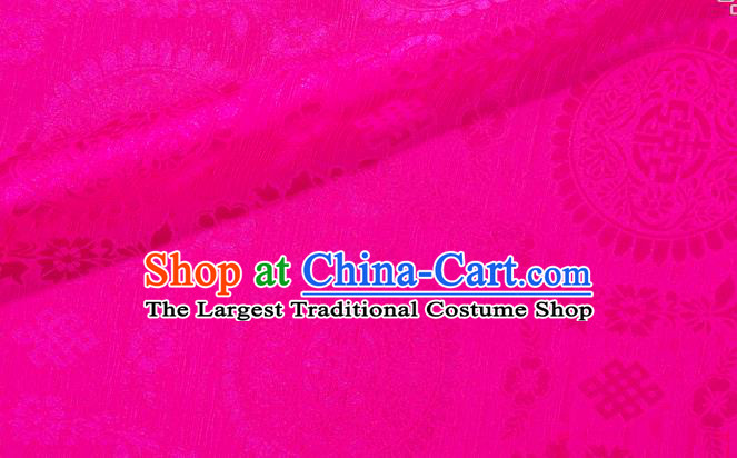 Chinese Classical Auspicious Pattern Design Rosy Brocade Fabric Asian Traditional Hanfu Satin Material