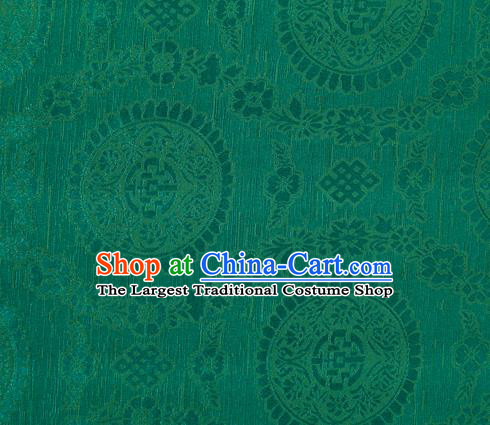 Chinese Classical Auspicious Pattern Design Green Brocade Fabric Asian Traditional Hanfu Satin Material