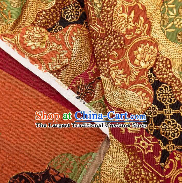 Japanese Traditional Pattern Design Brocade Fabric Asian Kimono Tapestry Satin