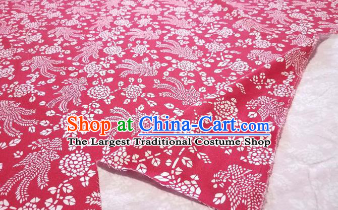 Chinese Classical Phoenix Pattern Design Red Fabric Asian Traditional Hanfu Cloth Material