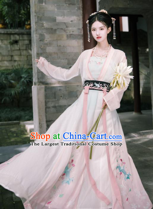 Traditional Chinese Song Dynasty Young Lady Dress Ancient Patrician Historical Costumes for Women