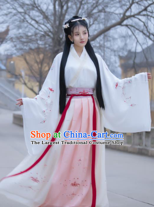 Traditional Chinese Jin Dynasty Court Historical Costumes Ancient Royal Princess Hanfu Dress for Women