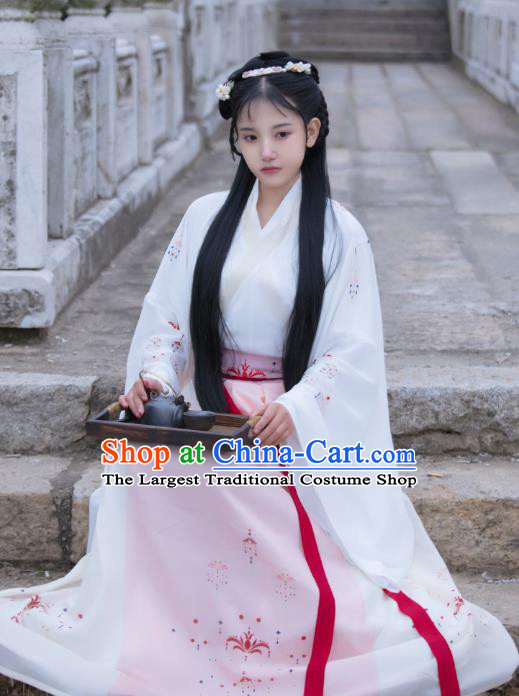 Traditional Chinese Jin Dynasty Court Historical Costumes Ancient Royal Princess Hanfu Dress for Women