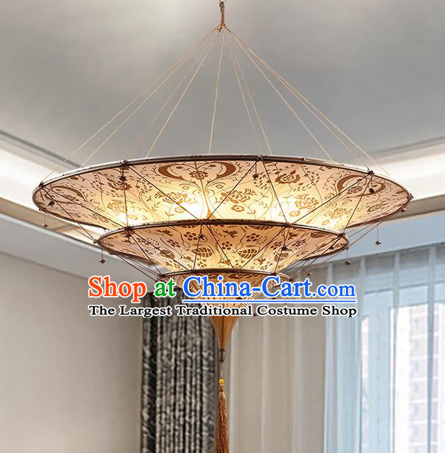 Asian Traditional Fabrics Ceiling Lantern Thailand Handmade Lanterns Hanging Lamps