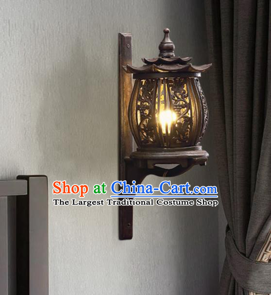 Southeast Asia Traditional Wood Carving Grape Wall Lantern Thailand Handmade Lanterns