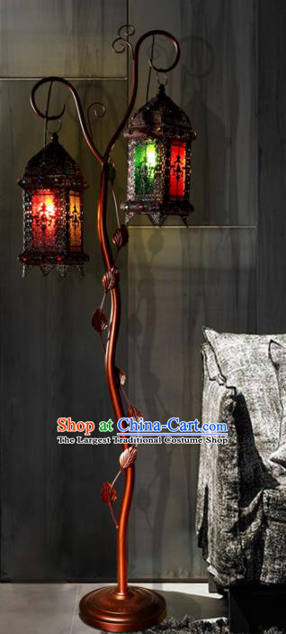 Asian Traditional Floor Lantern Thailand Handmade Iron Lanterns tree Lamps