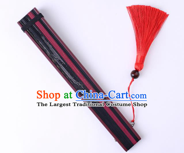 Traditional Chinese Printing Flowers Black Folding Fan China Bamboo Fan Oriental Fan