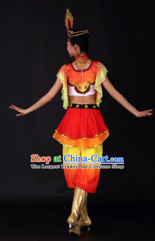 Chinese Traditional Xinjiang Uygur Dance Clothing China Uyghur Nationality Stage Performance Costume for Women