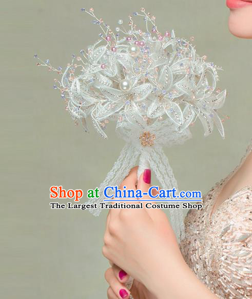 Top Grade Bride Flowers Bouquet Wedding Hand Tie Bridal Bouquet for Women