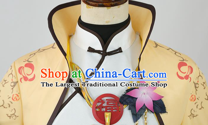Traditional Chinese Cosplay Royal Highness Yellow Costume Ancient Swordsman Hanfu Clothing for Men