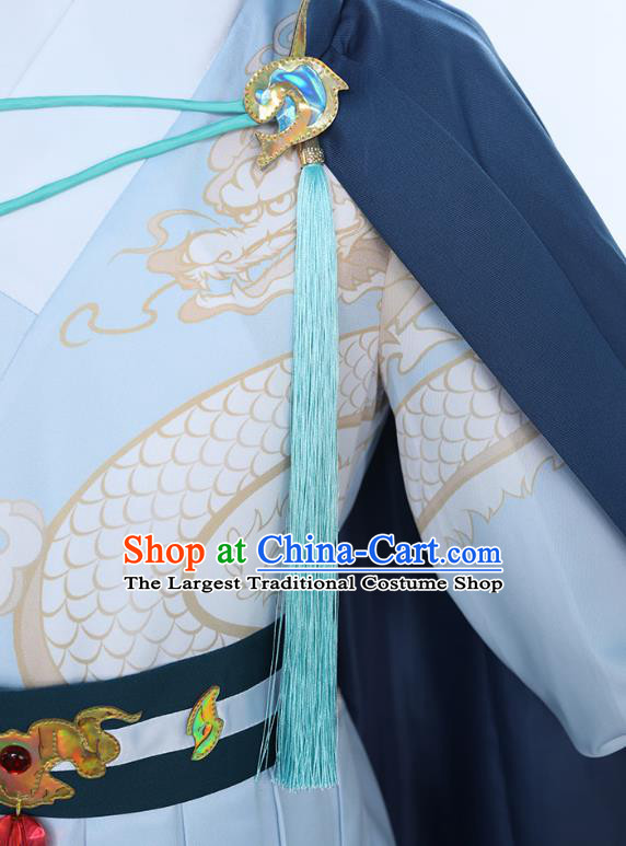 Traditional Chinese Ming Dynasty Blades Costume Ancient Swordsman Hanfu Clothing for Men