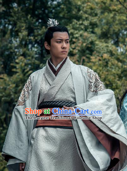 Chinese Ancient Swordsman Historical Drama Love is More Than A Word Costume and Headpiece for Men