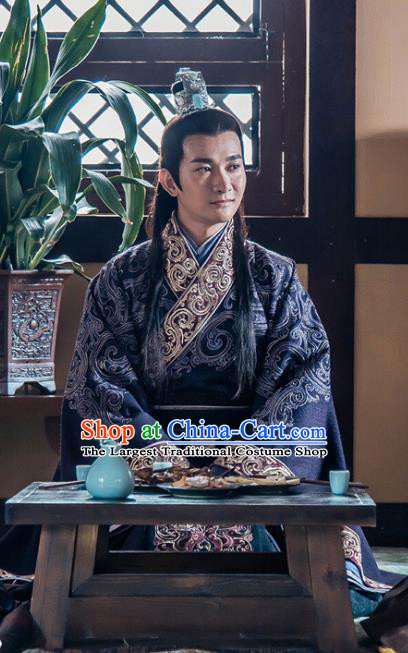 Chinese Ancient Noble Prince Historical Drama Love is More Than A Word Costume and Headpiece for Men