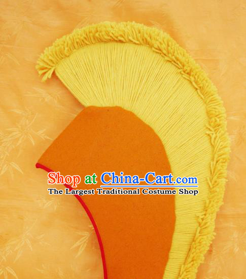 Handmade Chinese Tibetan Buddhism Yellow Woolen Yarn Cockscomb Hat Traditional Zang Nationality Monk Hat for Men