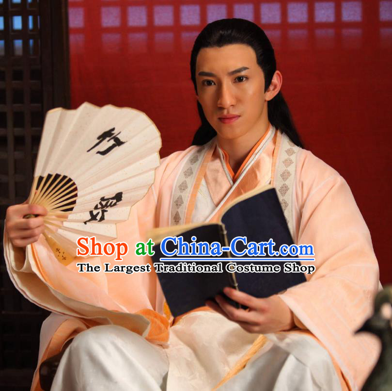 Chinese Ancient Swordsman Scholar Fu Haoxi Historical Drama Devastating Beauty Costume and Headpiece for Men