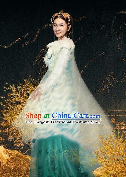 Chinese Ancient Princess Jiang Nanmeng Hanfu Dress Drama Devastating Beauty Costume and Headpiece for Women