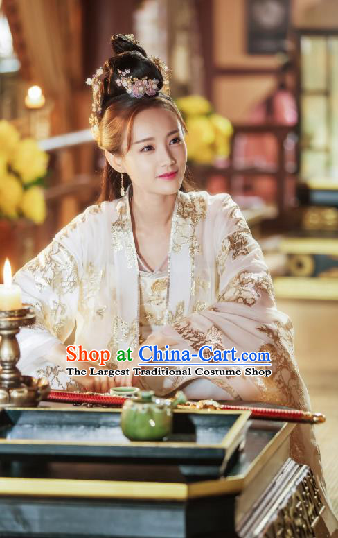 Chinese Historical Television Bloody Romance Ancient Female Swordsman Wan Mei Dress and Headpiece for Women