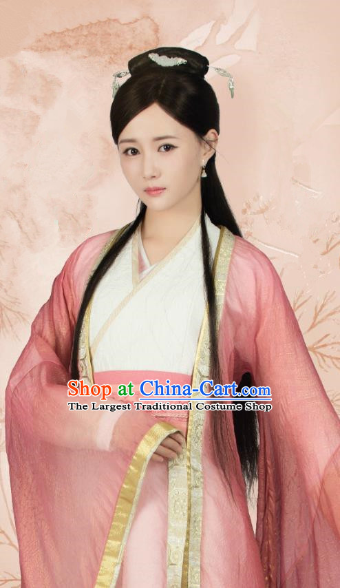 Chinese Ancient Royal Infanta Baili Mingxiang Hanfu Dress Drama Legend of Yun Xi Costume and Headpiece for Women
