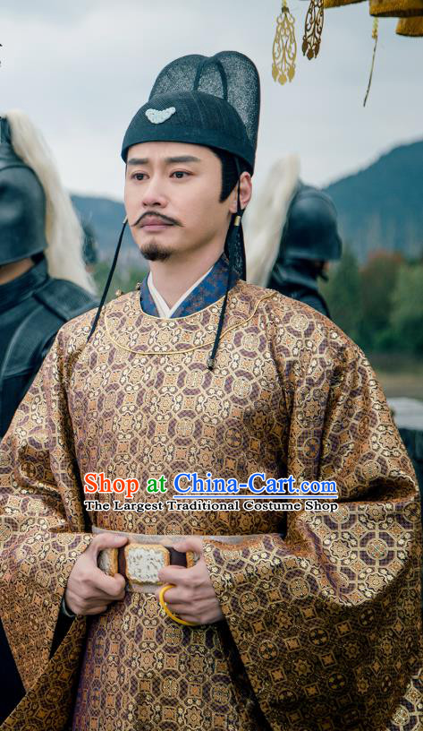 Chinese Ancient Tang Dynasty Emperor Li Shimin Clothing Historical Drama Miss Truth Costume and Headpiece for Men