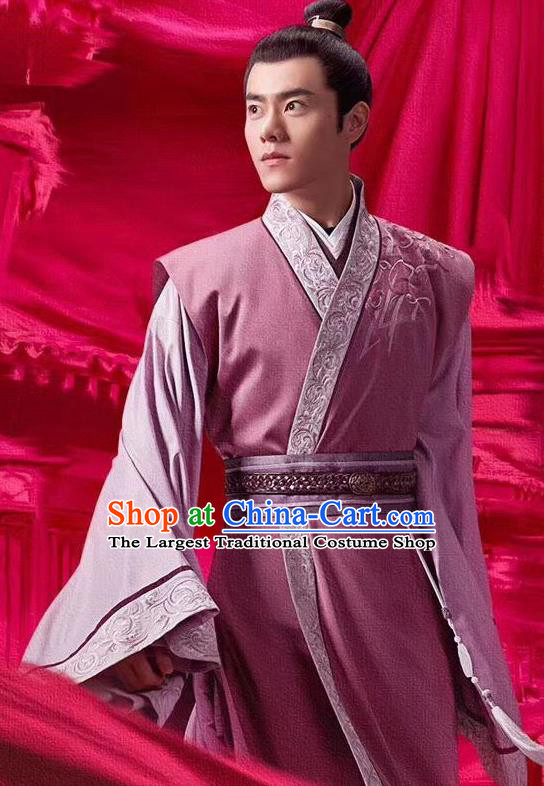 Chinese Ancient Tang Dynasty Nobility Childe Xiao Song Clothing Historical Drama Miss Truth Costume and Headpiece for Men