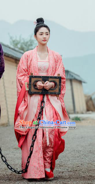 Drama Miss Truth Chinese Ancient Noble Lady Ran Yan Hanfu Dress Tang Dynasty Costume and Headpiece for Women