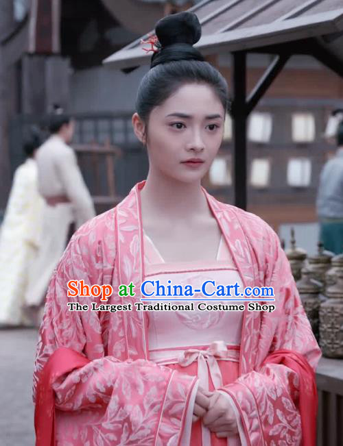 Drama Miss Truth Chinese Ancient Noble Lady Ran Yan Hanfu Dress Tang Dynasty Costume and Headpiece for Women