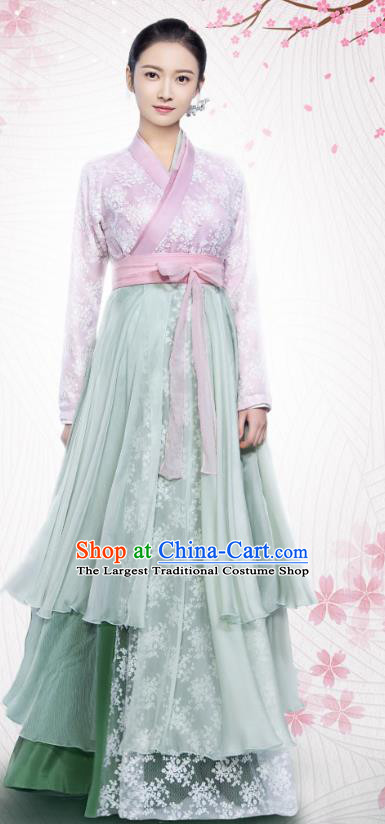 Chinese Drama The Love Lasts Two Minds Ancient Princess Yuan Qingli Hanfu Dress Costume and Headpiece for Women