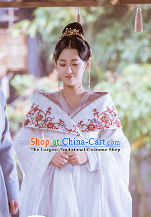 Chinese Ancient Princess Chang Le Hanfu Dress Drama The Love Lasts Two Minds Costume and Headpiece for Women