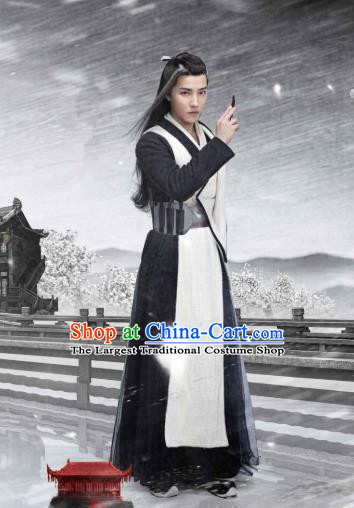Chinese Ancient Healer Swordsman Ye Xiaoxiao Clothing Historical Drama Xia Tan Jian Bu Zhi Costume for Men
