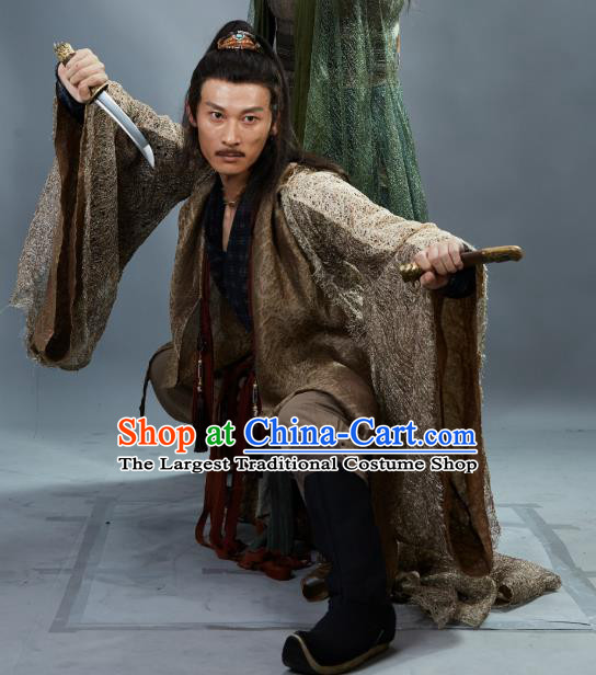 Chinese Ancient Swordsman Clothing Historical Drama Handsome Siblings Costume and Headpiece for Men