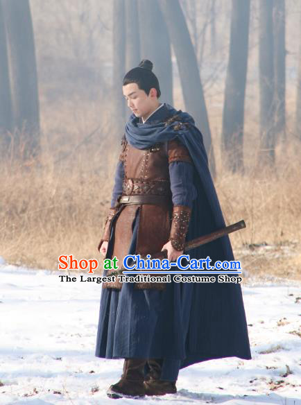 Chinese Ancient Young General Baili Hongshuo Clothing Historical Drama Guardians of The Ancient Oath Leo Costume for Men