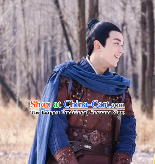 Chinese Ancient Young General Baili Hongshuo Clothing Historical Drama Guardians of The Ancient Oath Leo Costume for Men