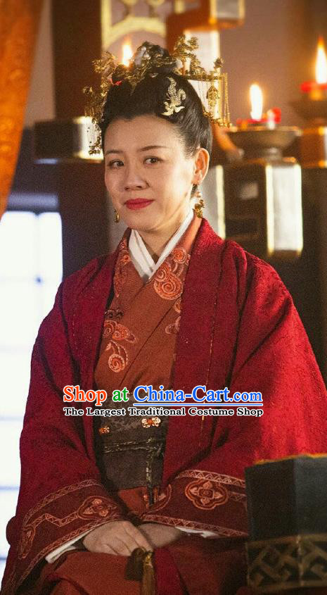 Chinese Drama Guardians of The Ancient Oath Empress Dowager Costume and Headpiece for Women