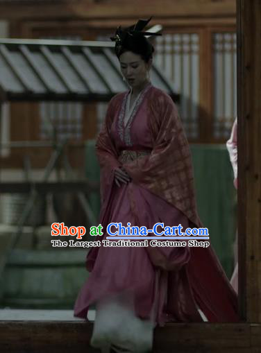 Chinese Historical Drama Ancient Rich Dame Liu Ruyu Qing Yu Nian Joy of Life Costume and Headpiece Complete Set