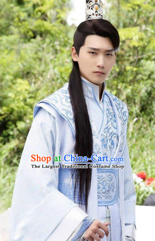 Chinese Ancient Noble Prince Mo Liancheng Clothing Historical Drama The Eternal Love Costume and Headwear for Men