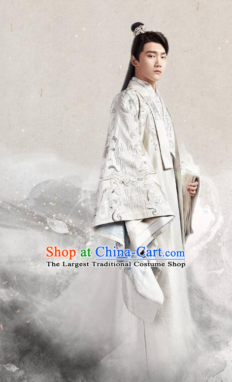 Chinese Ancient Crown Prince Mo Liancheng Clothing Historical Drama The Eternal Love Costume and Headwear for Men