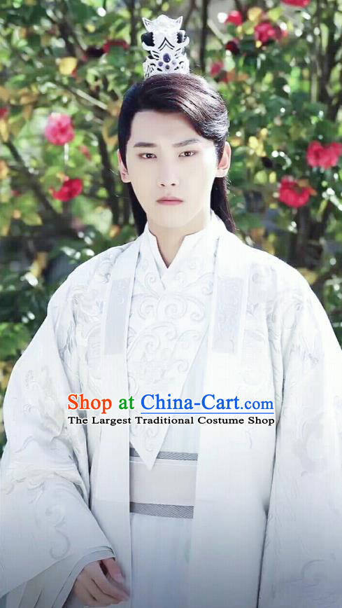 Chinese Ancient Crown Prince Mo Liancheng Clothing Historical Drama The Eternal Love Costume and Headwear for Men