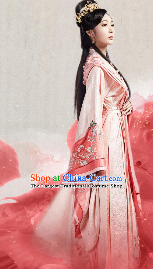 Chinese Historical Drama The Eternal Love Ancient Palace Princess Qu Pan Er Costume and Headpiece for Women