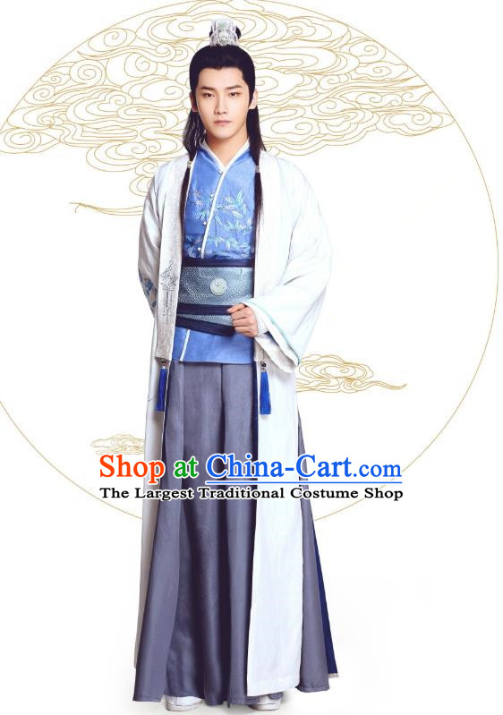 Chinese Ancient Prince Mo Liancheng Clothing Historical Drama The Eternal Love Costume and Headwear for Men