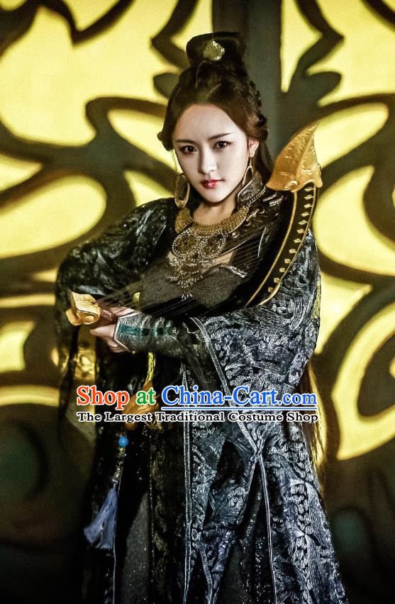 Chinese Historical Drama Swords of Legends Ancient Female Presbyter Hua Yue Costume and Headpiece for Women